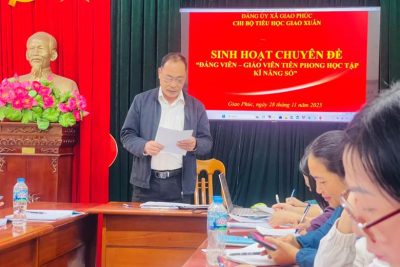 Chi bộ Tiểu học Giao Xuân sinh hoạt chuyên đề  năm 2025: “Đảng viên – Giáo viên tiên phong học tập Kĩ năng số